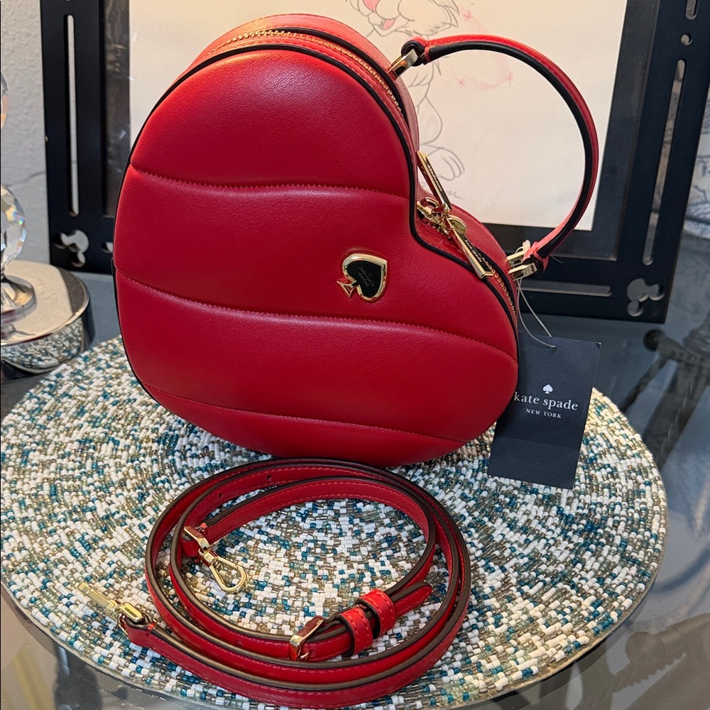 Kate Spade Heart Crossbody Love Shack Ruby Red.